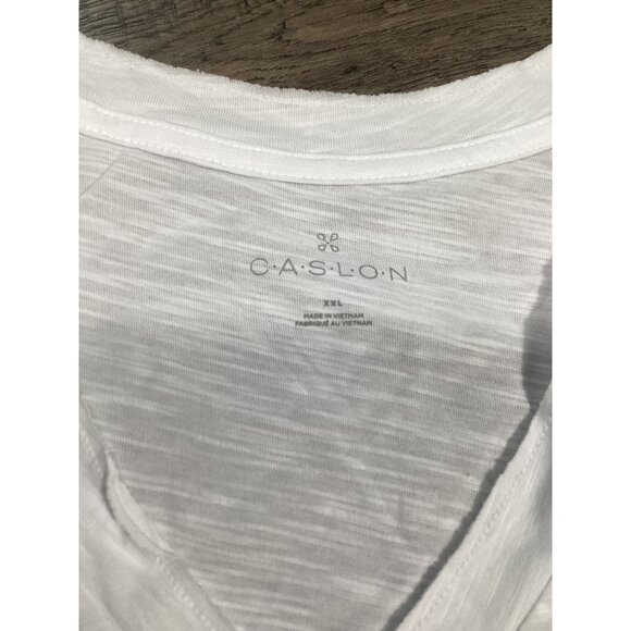 Caslon Womens White V-Neck Pocket T-Shirt XXL Outdoor Casual Wear Relax Fit NWT - Picture 2 of 9